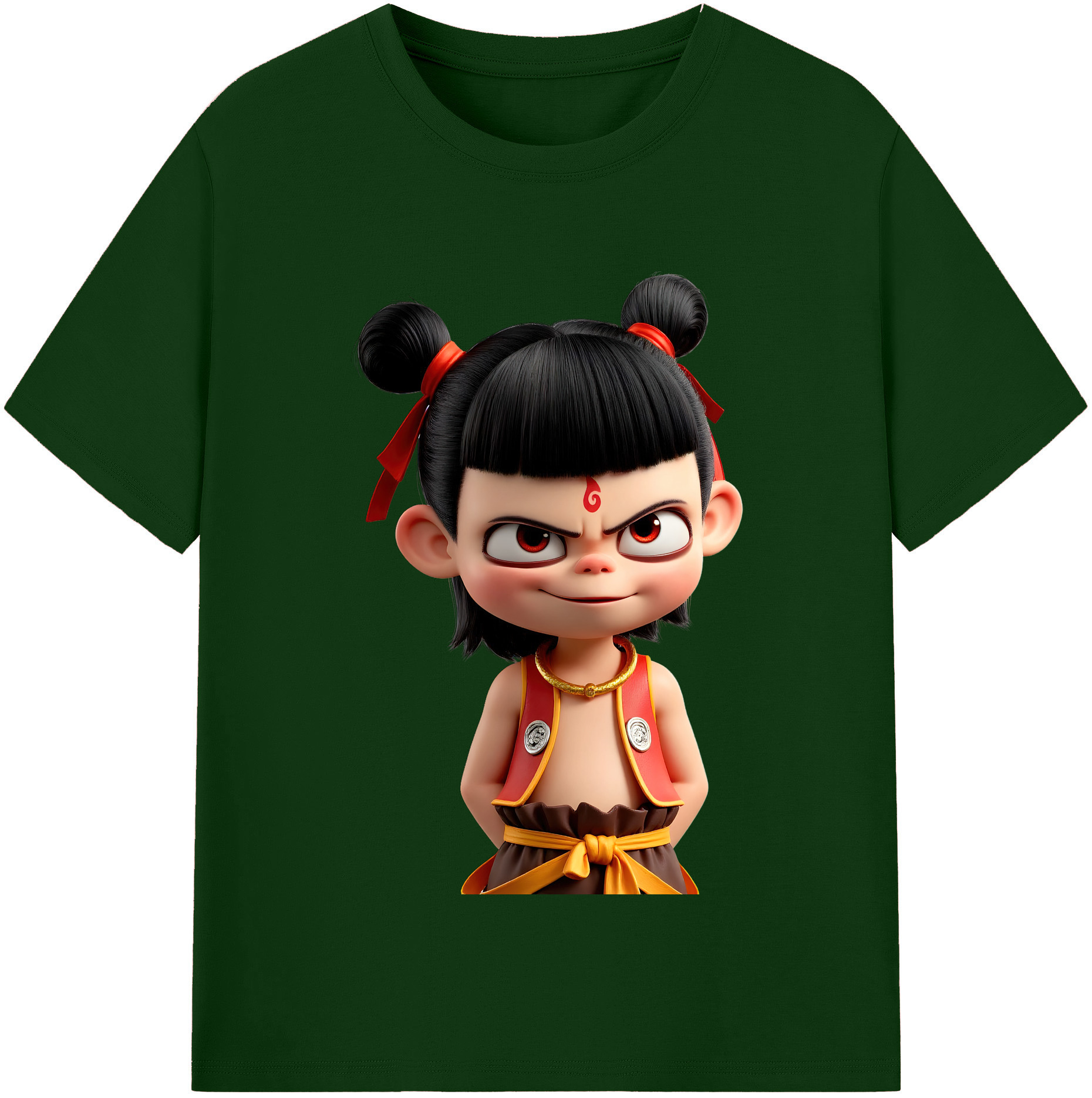 （画像用） Ne Zha 2 ナタ 魔童の大暴れ 綿100％半袖Tシャツ（フロントプリント）